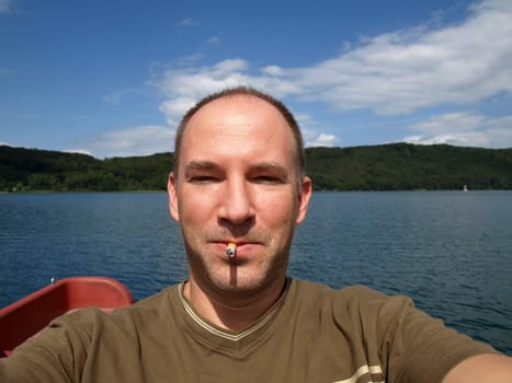 Smoking pedal boater