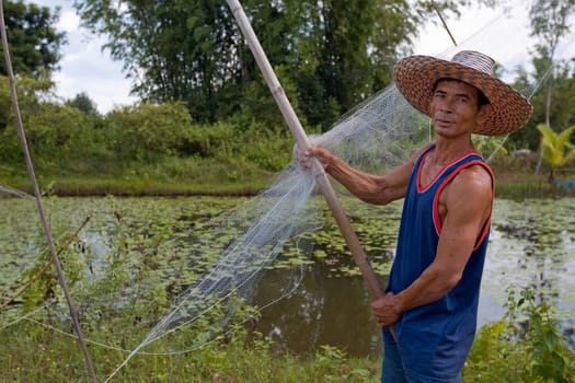 Fishing with net,Asia