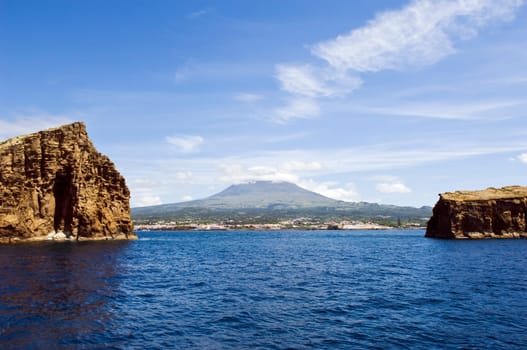 View of Pico Island with two islets