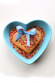 Heart with love beads and bow