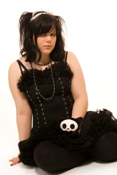 pierced girl of gothic style
