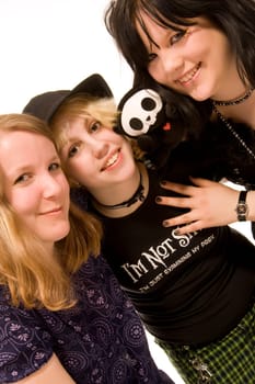 three teen girls