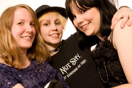 three teen girls