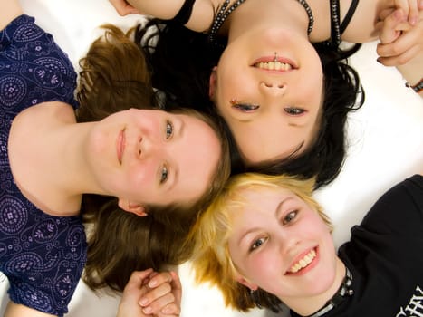 three teen girls