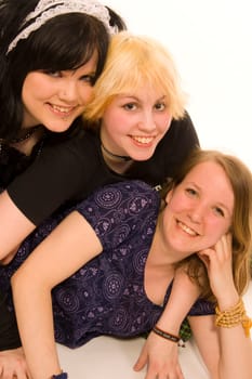 three teen girls