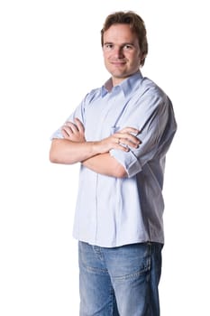 Young man in blue jeans