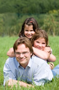 Father and daughters