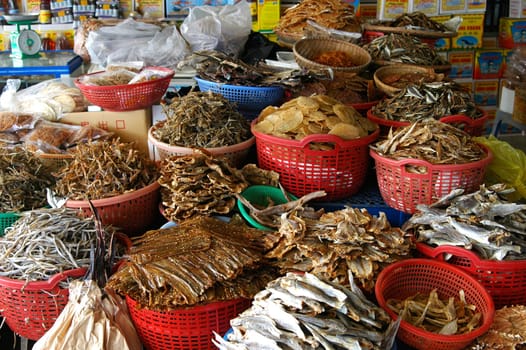 Dried fish at a market,Vietnam