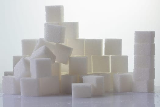 Sugar cubes stacked