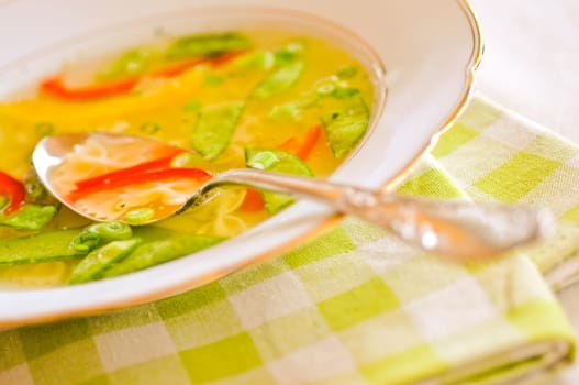 Vegetable soup with noodles