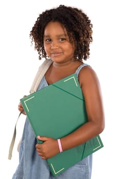 African girl student with folder