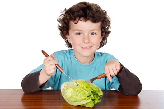 Healthy child eating