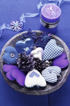 Christmas decorations with hearts