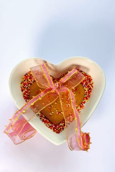 Porcelain heart with slice