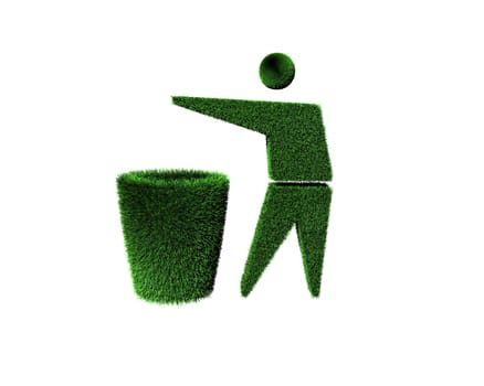 trash can and man