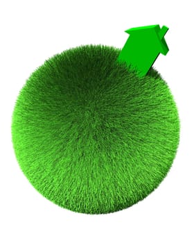 green house on sphere of grass