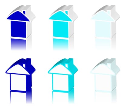 blue logo of houses