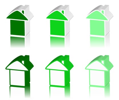 green logo of house
