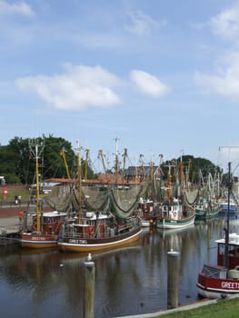 Cutter harbour in Greetsiel