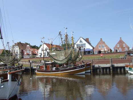 Cutter harbour in Greetsiel
