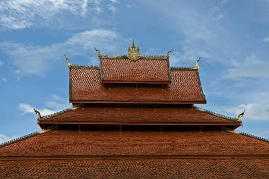 Pediment of a Buddhist Temple,Laos