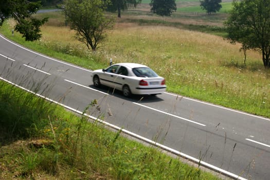 Driving car on Laand road