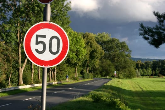 50 km/h on country roads
