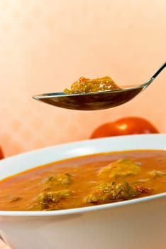 Goulash soup with meat