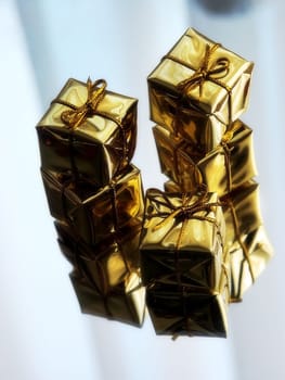 Pile of christmas gift boxes