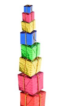 isolated pile of gift boxes