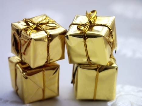 Pile of christmas gift boxes
