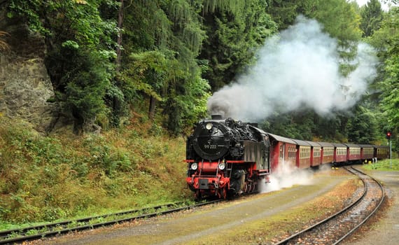 Railway ride through the Harz Mountains.