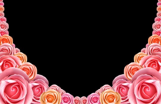 Framework from pink roses