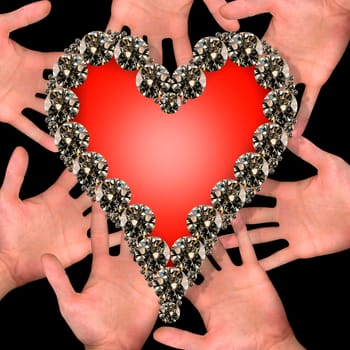 Big heart shaped diamonds