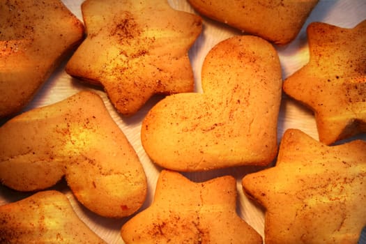 heart and star shaped cookies