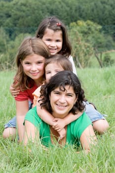 Mother with daughters