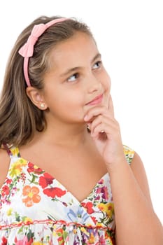 Adorable girl thinking