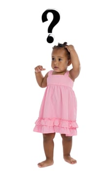 Adorable african baby thinking