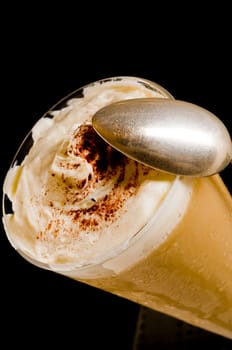 Iced coffee with whipped cream