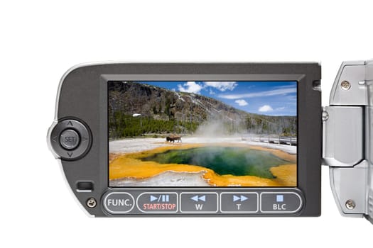 camcorder LCD menu isolated