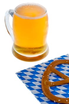 Oktoberfest with beer and pretzels