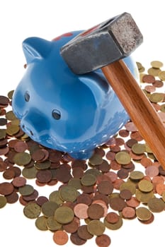 Hammer smashes piggy bank