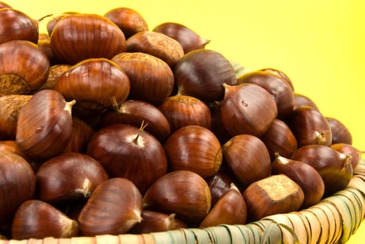 Edible chestnuts in basket