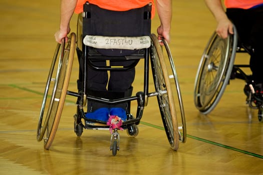 Sports for the disabled in wheelchairs,handball
