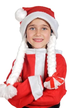 Little girl dressed in Santa Claus