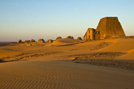 Group of pyramids near Meroe,northern Sudan.