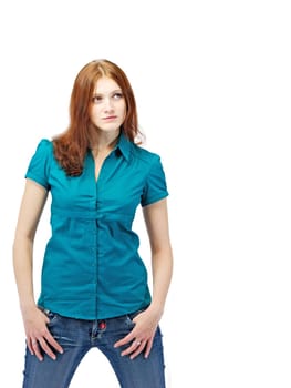 Model P with blouse