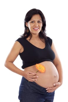Pregnant with flower
