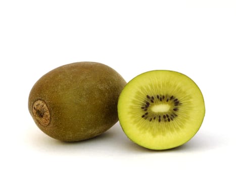 one and a half golden kiwi (actinidia chinensis planch)