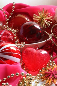 Christmas decorations with gold chain